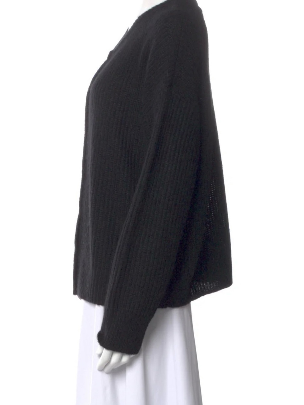 Jenni Kayne Black Ribbed Button-Front Cardigan - Picture 2 of 3